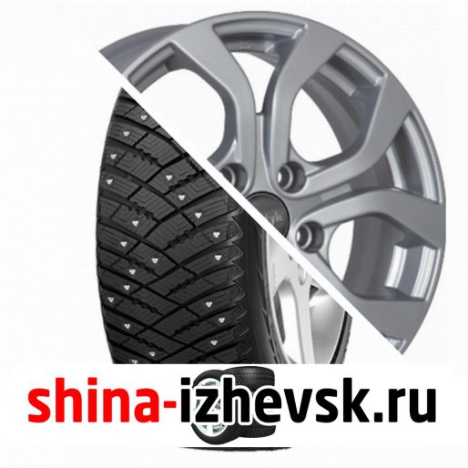 Колесо в сборе Goodyear Ultra Grip Ice Arctic 215/65 R16 T 98 + КиК Серия Реплика КС704 (ZV 16 Cerato) 6.5xR16 5×114.3 ET50 DIA67.1 Серебристый в Ижевске
